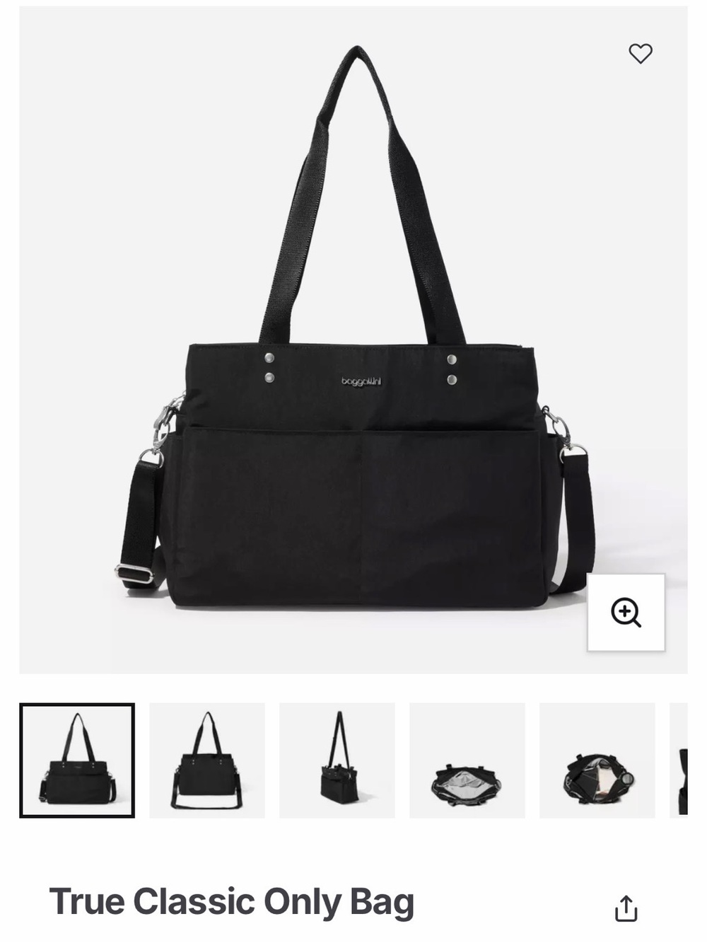 Baggallini Black True Classic Tote